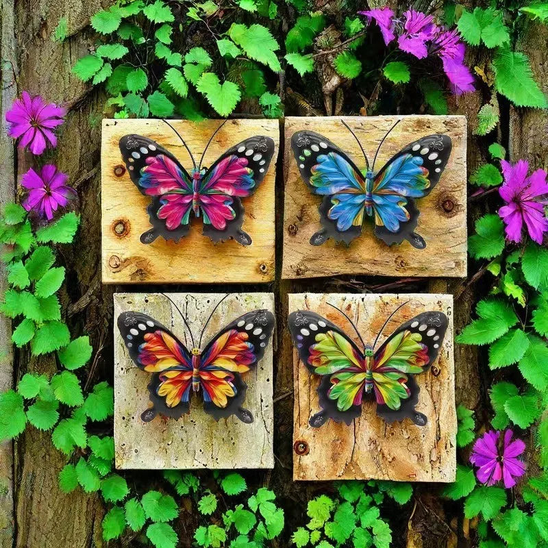 Metal Butterfly Wall Decor Set | 4 Pieces | Rust Resistant | Perfect for Garden & Fence