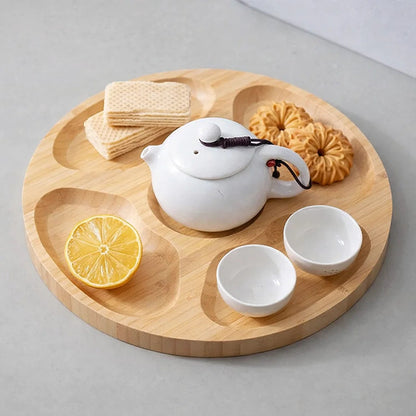 Stylish Bamboo Design for Organized and Separated Snack Storage