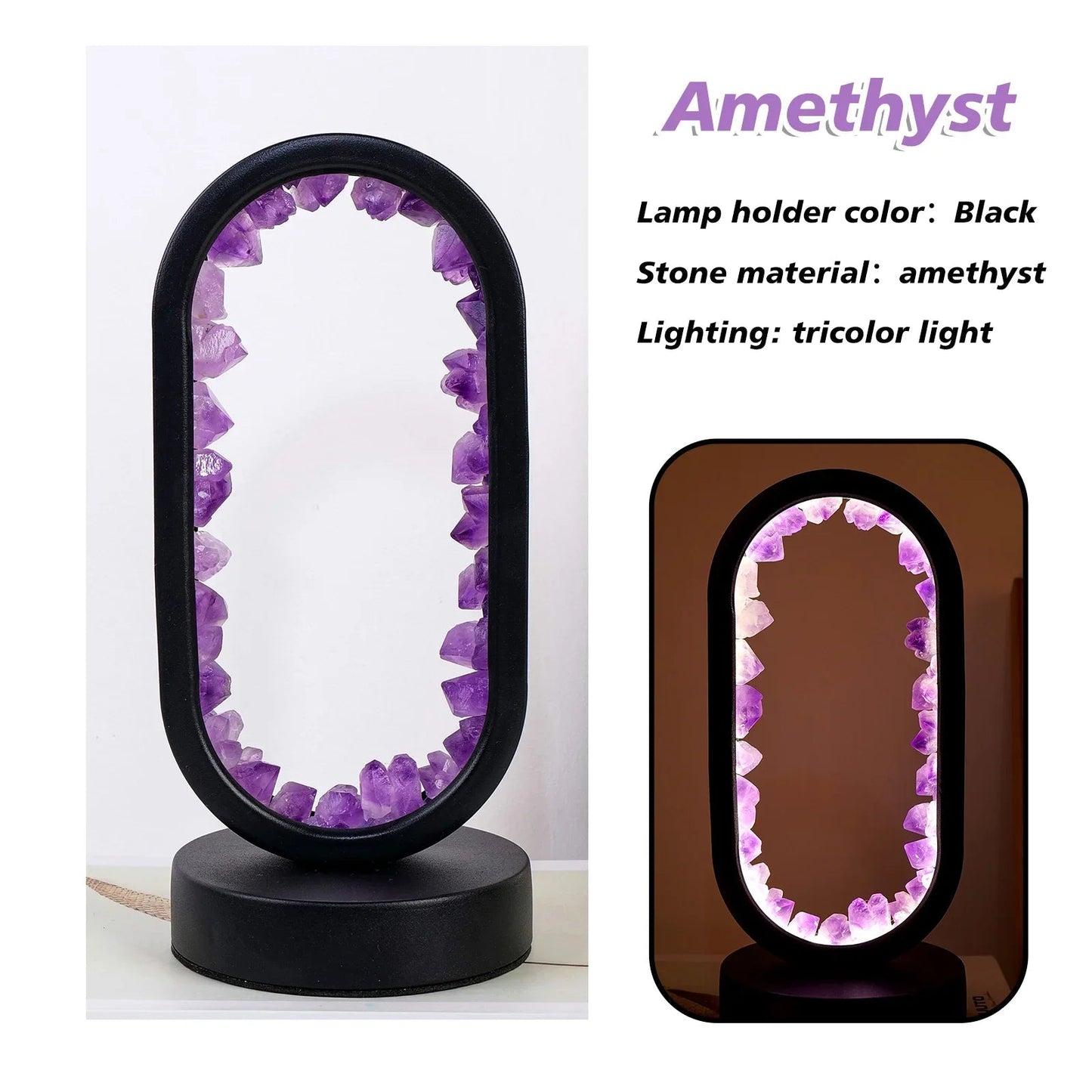 Handcrafted Amethyst Lamp for Atmosphere and Relaxation