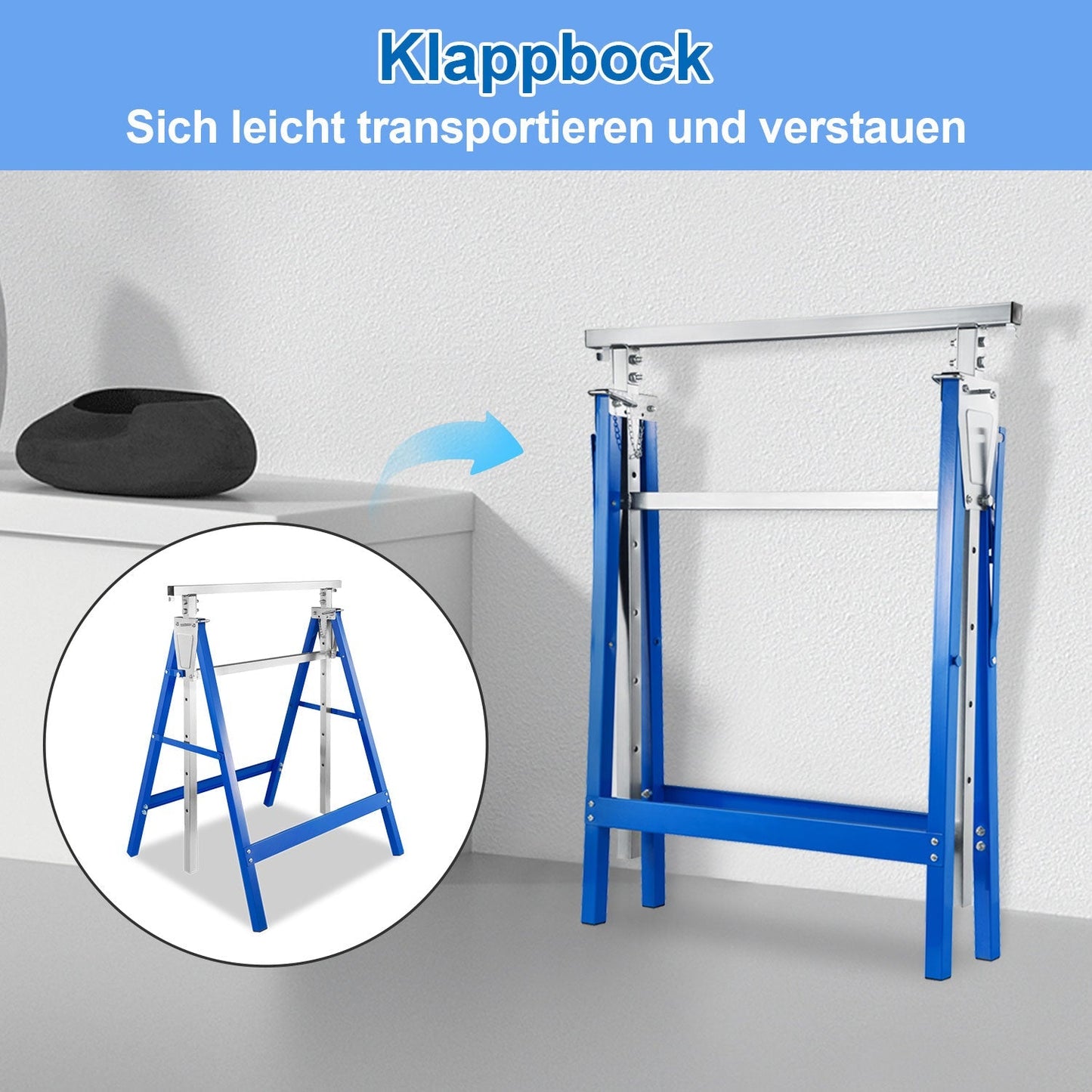Adjustable Folding Scaffold Stands – Set of 2