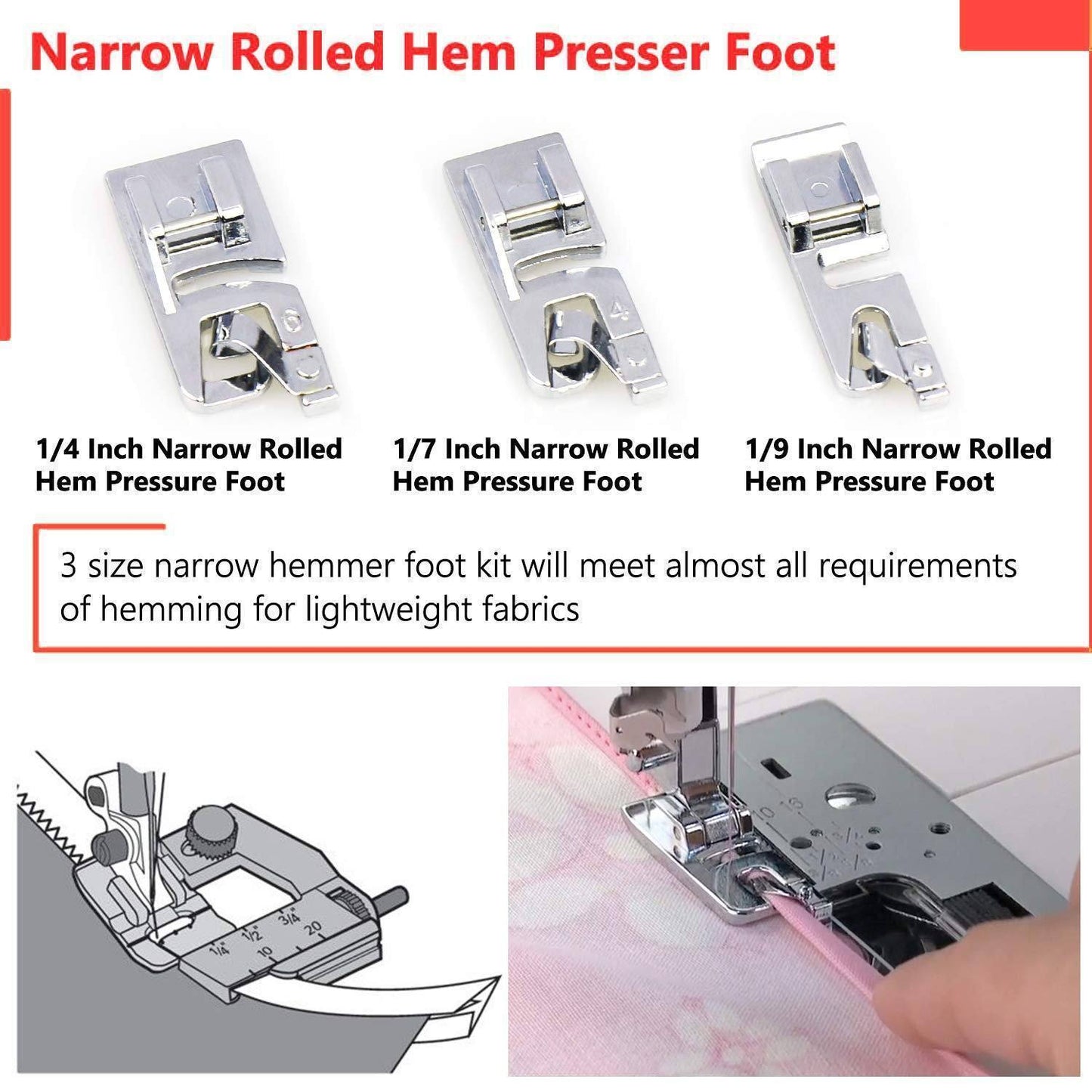Effortless Hemming Foot for Perfectly Even Hems Every Time