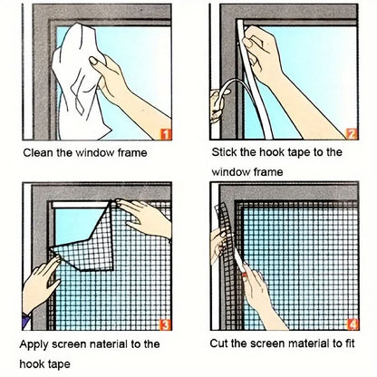 Self-Adhesive Window Net Kit for Insect Defense and Airflow