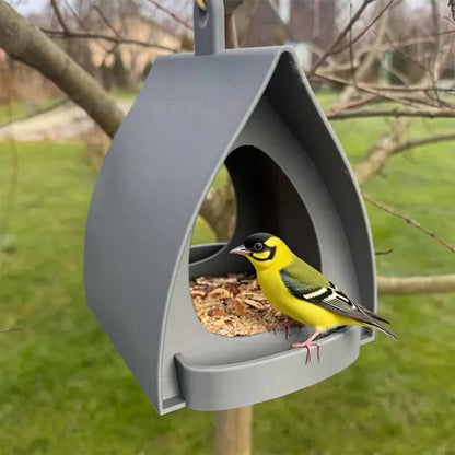 Bird Feeder with Weatherproof Roof and Durable Plastic Housing | Perfect for Outdoor Bird Watching
