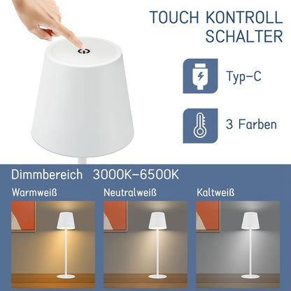 LED Table Lamp with Touch Control – Rechargeable for Nightstand Use