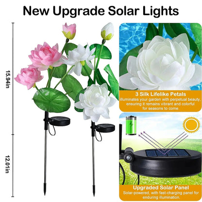 Solar Garden Lotus Light | LED Flower Lamp | Waterproof IP65 | Outdoor Use