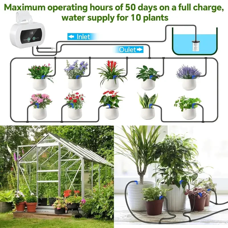 Automated Drip Irrigation System with USB – 300 Programmable Settings for Indoor Use