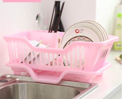 Two-Tier Dish Drying Rack for Kitchen Use