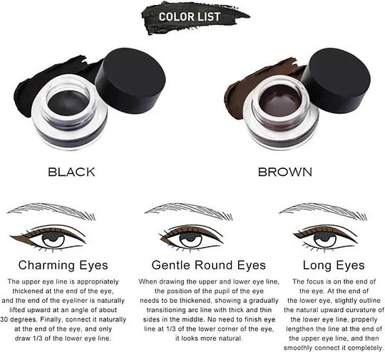 Precision Eyeliner Duo | Curved Tip for Flawless Lines | Waterproof & Long-Lasting | Non-Slip Grip