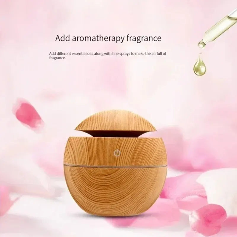 130 ml Ultrasonic Humidifier | Whisper Quiet <35 dB | USB Powered & LED Light | Includes Aromatherapy Function