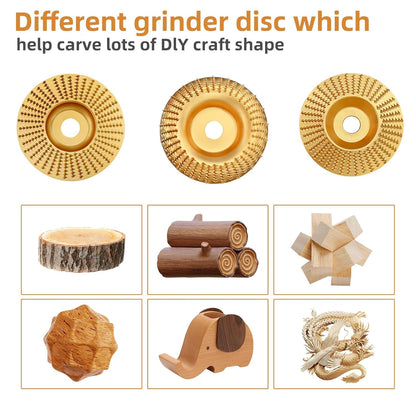 3-Piece Wood Shaping Disc Set for Angle Grinders | Steel for Carving, Shaping & Smoothing