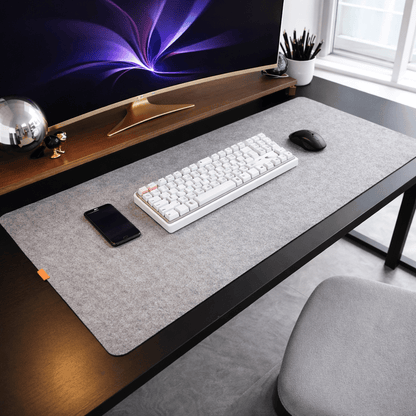 Large Scratch-Resistant Wool Felt Desk Mat with Non-Slip Backing for Home Office