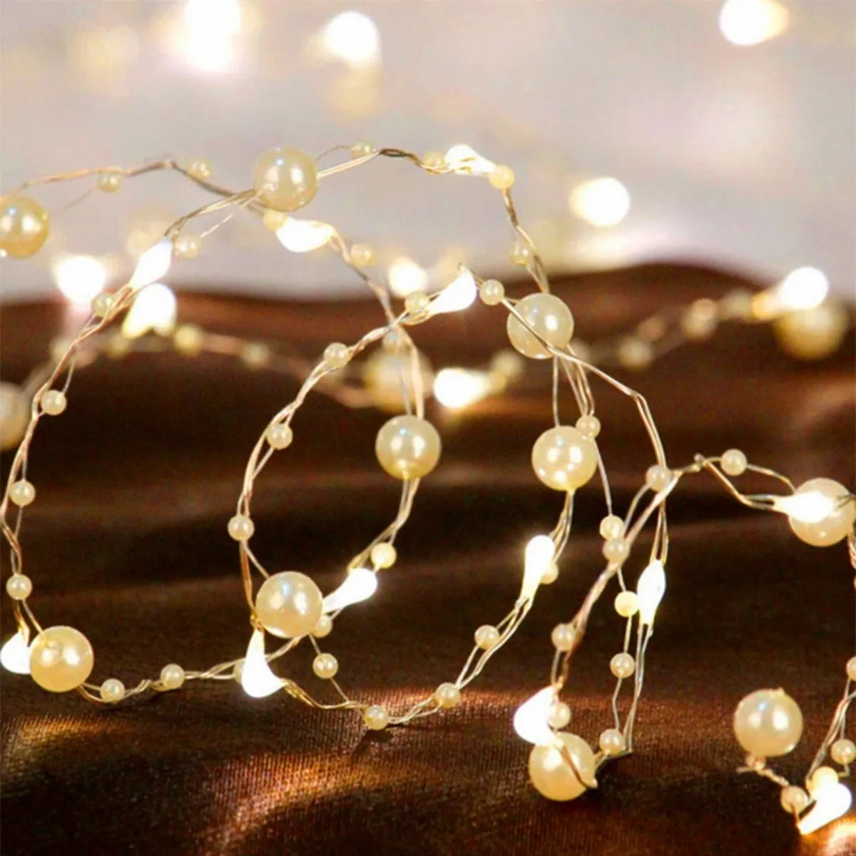 Pearl String Lights | 2m / 5m Length | 20 / 50 LEDs | Warm White | Battery Operated & Flexible