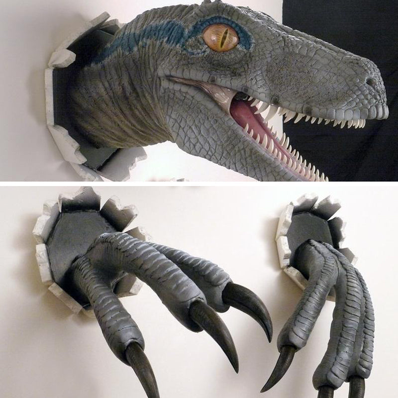 Wall Decor Featuring Bursting Velociraptor Design