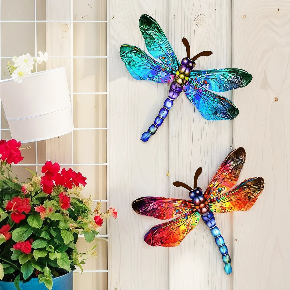 3D Metal Dragonfly Wall Art | Wrought Iron Sculpture | Garden & Home Decor