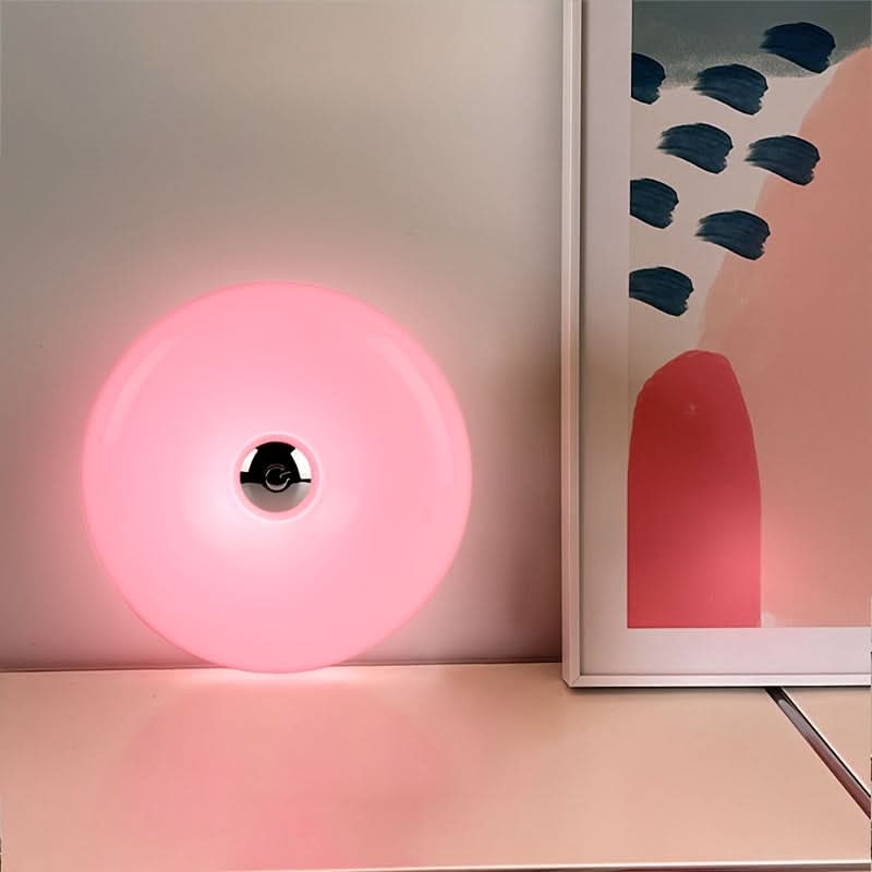 Orange Donut Shaped Lamp for Contemporary Ambient Illumination