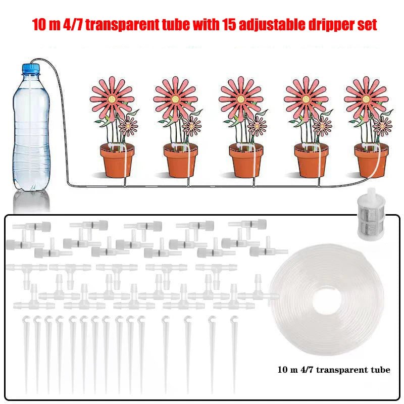 Irrigation Kit for Gardens with Adjustable Valve – Ideal for Potted Plants & Greenhouses