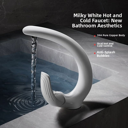 White C-Shaped Basin Tap