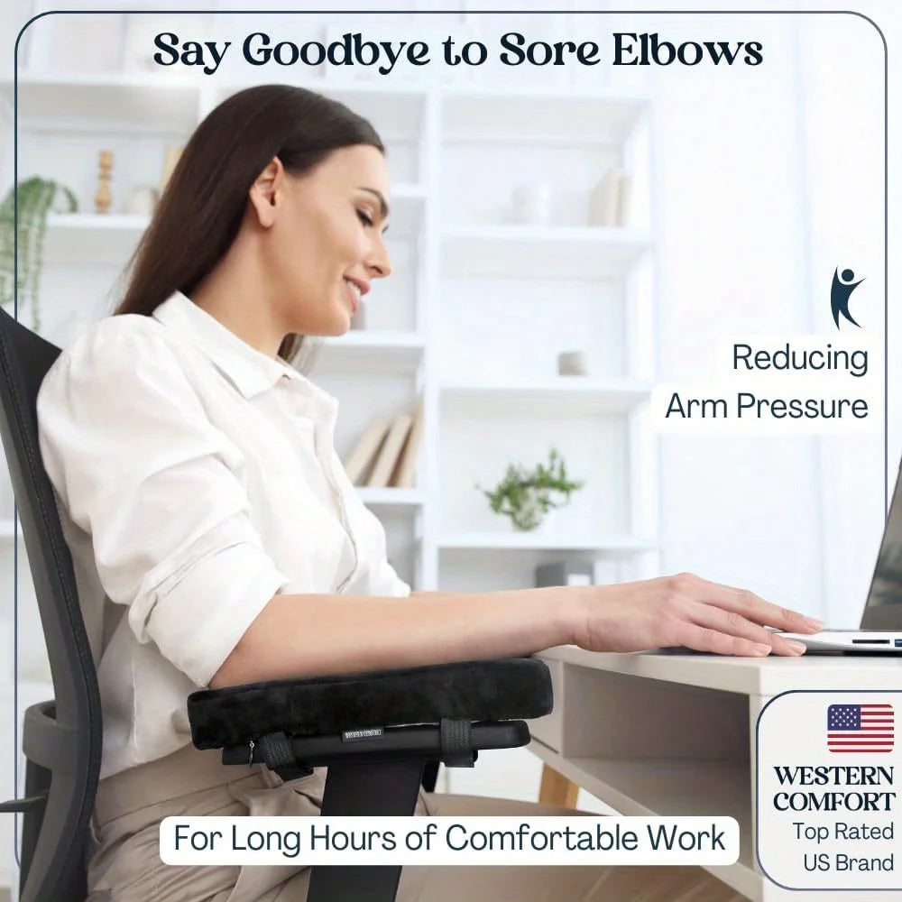 Memory Foam Elbow Support Pillow | Ergonomic Armrest Cushion with Removable Velvet Cover