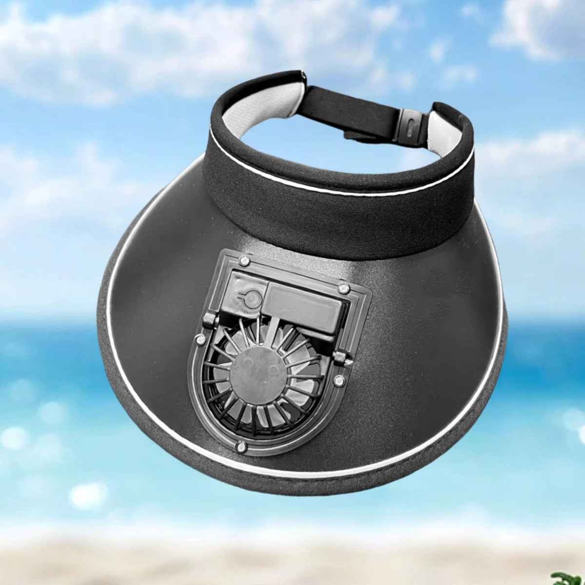 Sun Hat with Large Brim and UV Protection - USB Fan Summer Visor