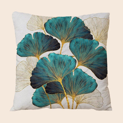 Soft and Cozy Cushion Cover with Ginkgo Leaf Design | 45×45 cm