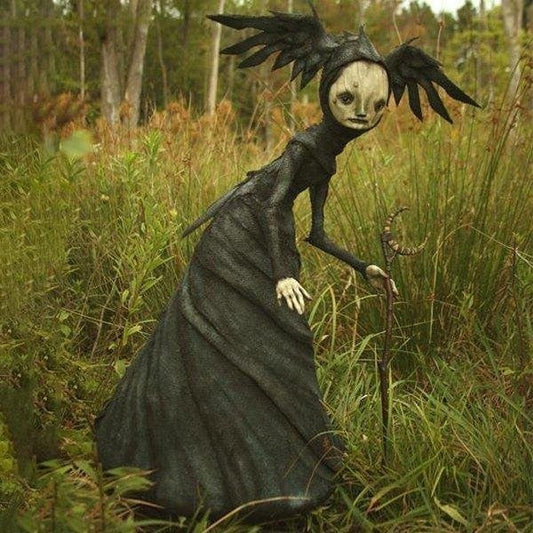 Dark Resin Witch Figurines for Halloween and Gothic Home Decor