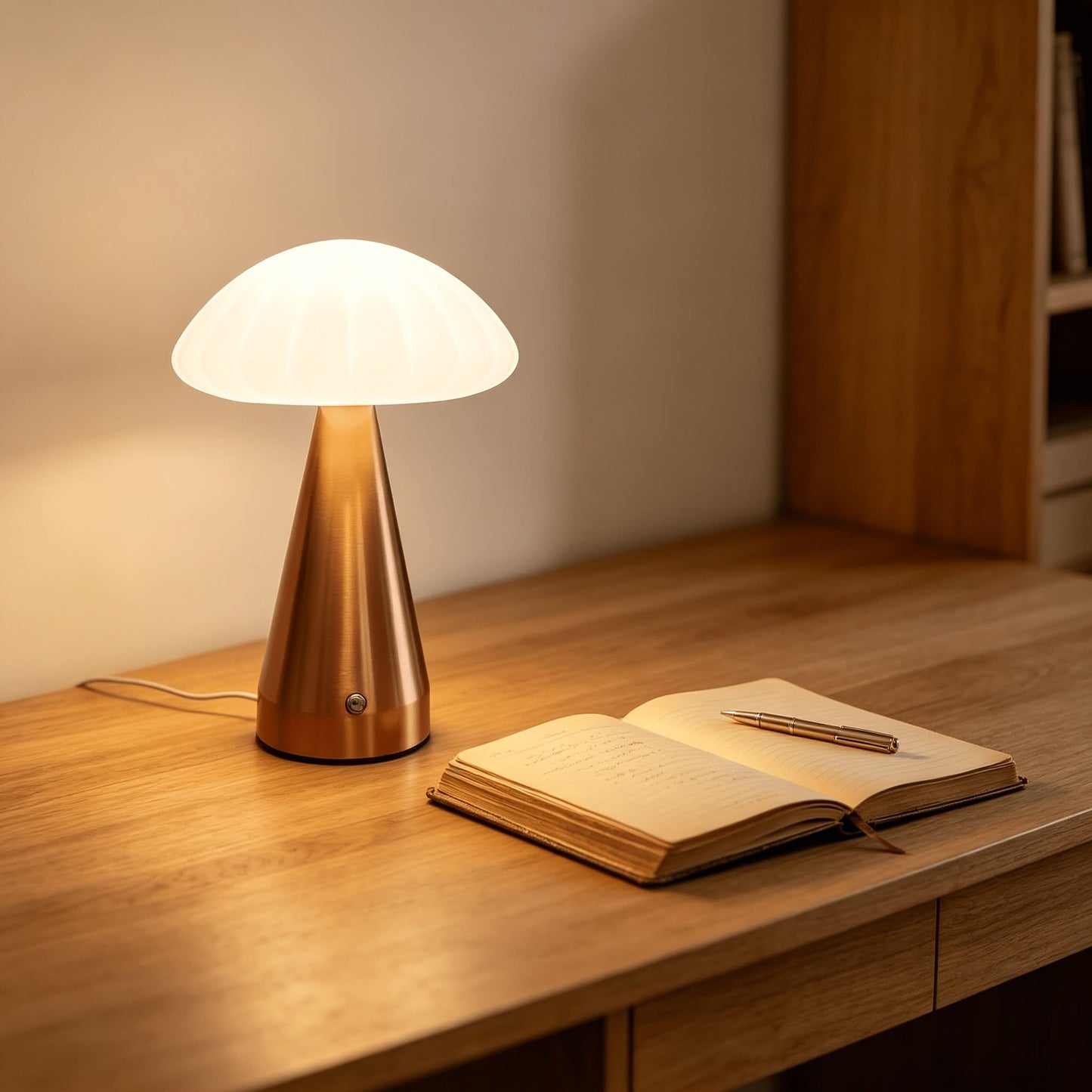 Elegant Night Lighting Table Lamp with Umbrella Design