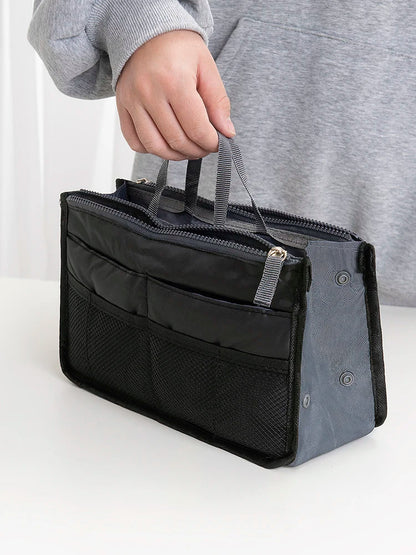 Large Cosmetic Bag for Travel | Multifunctional with Double Zipper & Multiple Pockets