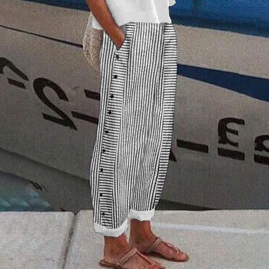 Pants with Soft Lines and Side Pockets