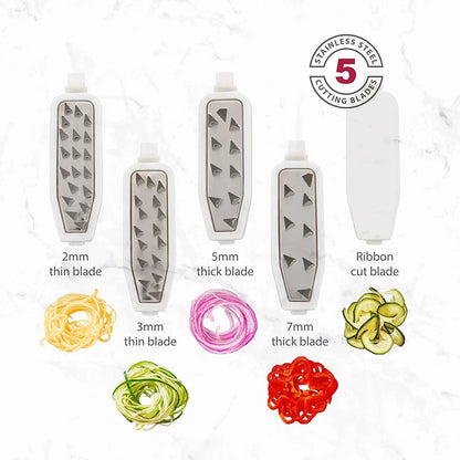 5-in-1 Vegetable Slicer with Stainless Steel Blades – Rotatable, Foldable Design