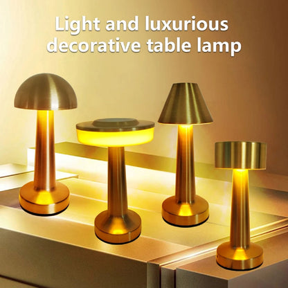 Touch-Controlled Metal LED Table Lamp with Adjustable Brightness