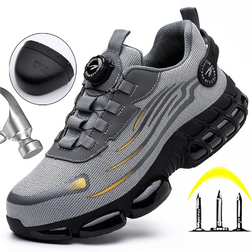 Safety Work Shoes with Rotating Buttons – Anti-Smash and Anti-Puncture