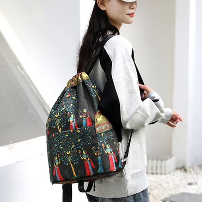 Foldable Backpack with Drawstring Closure – Spacious Design for Women
