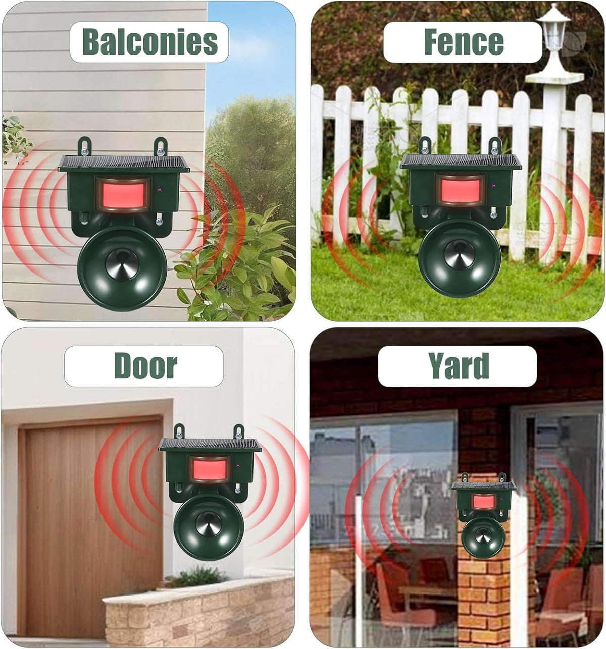 Outdoor Pest Deterrent - Solar-Powered Motion-Activated Animal Repeller