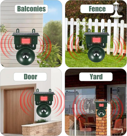 Outdoor Pest Deterrent - Solar-Powered Motion-Activated Animal Repeller
