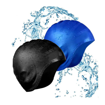 Silicone Swim Cap for Pool - Waterproof, Non-Slip Design with Ear Cover
