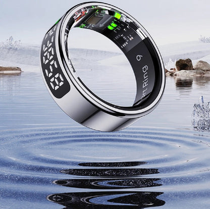 Touchscreen Health Tracker Smart Ring - 5ATM Waterproof Display