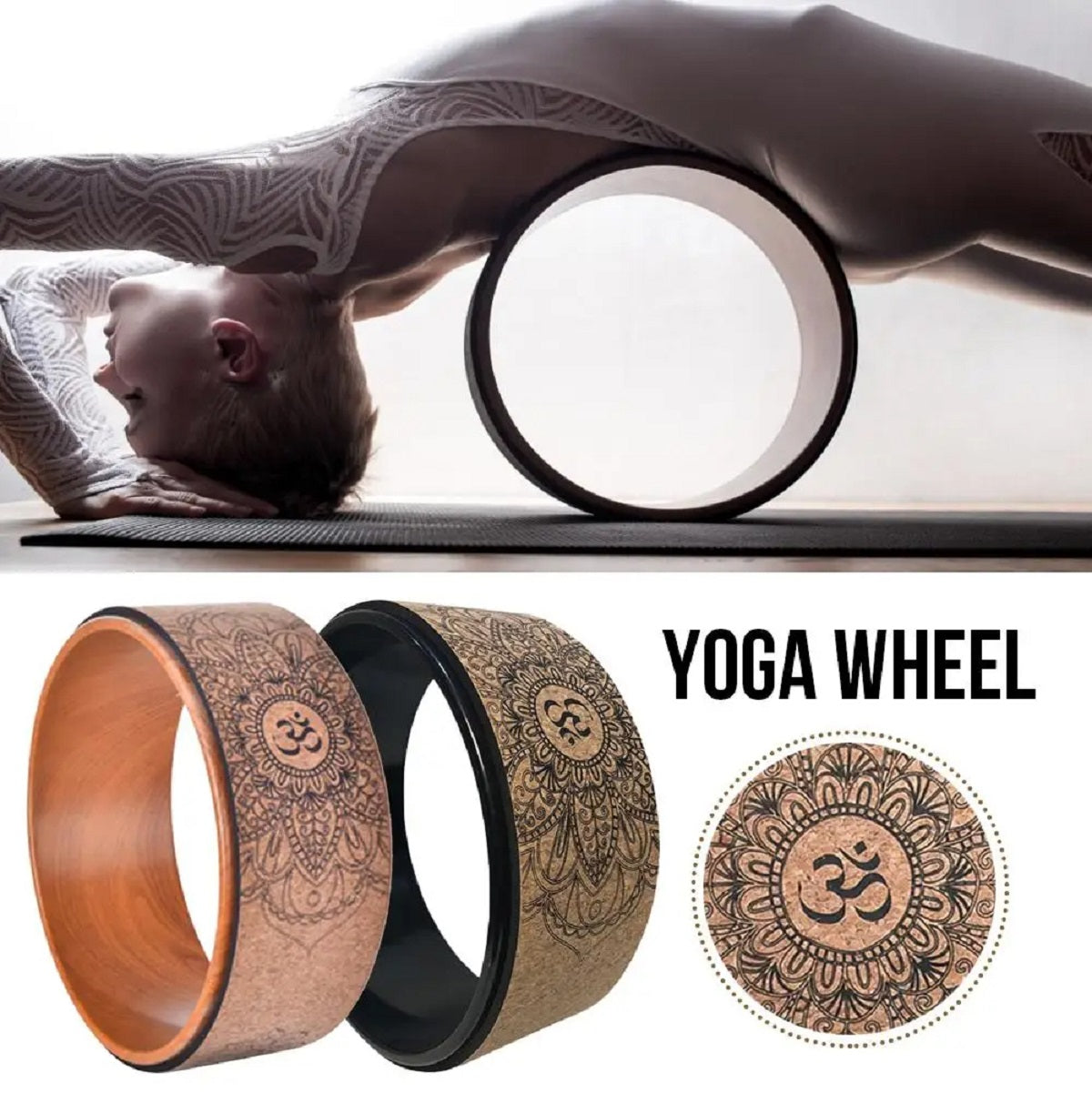 Cork Wheel for Natural Backbends and Stretching Support in Pilates