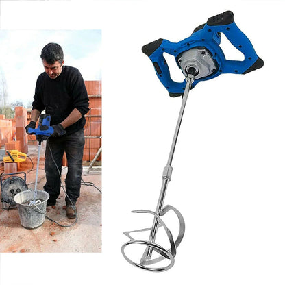 Handheld Electric Cement Mixer - 6-Speed Tool for Mixing Mortar and Paint