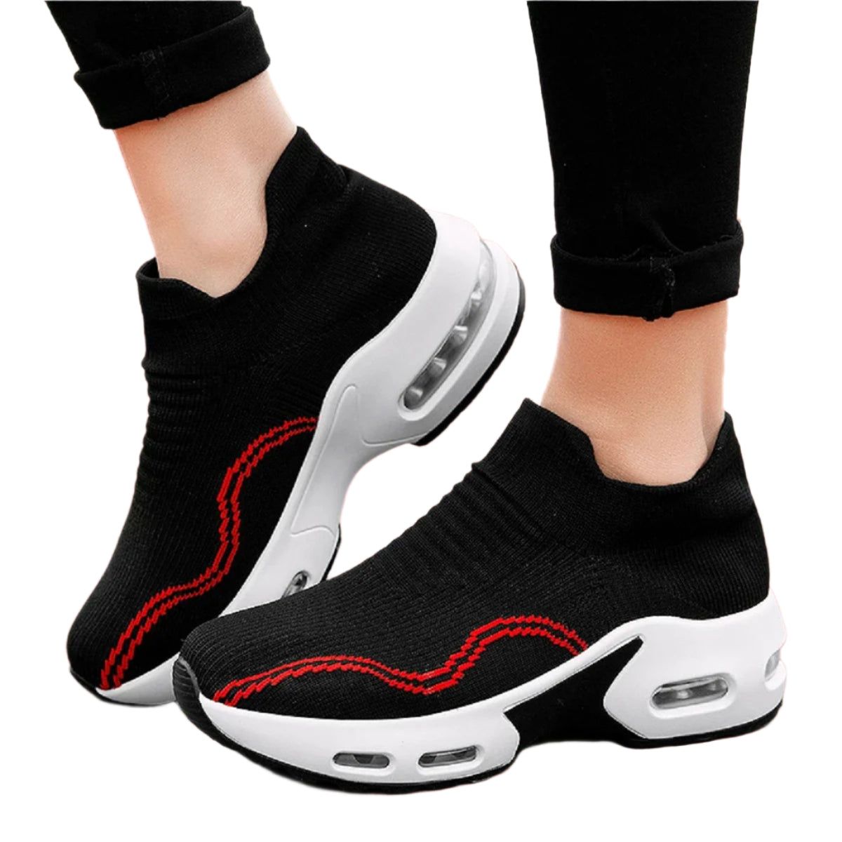 Slip-On Mesh Sneakers for Women - Breathable Platform Footwear