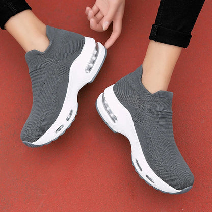 Slip-On Mesh Sneakers for Women - Breathable Platform Footwear