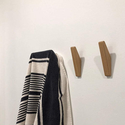 Set of 6 Minimalist Solid Wood Wall Hooks for Coats