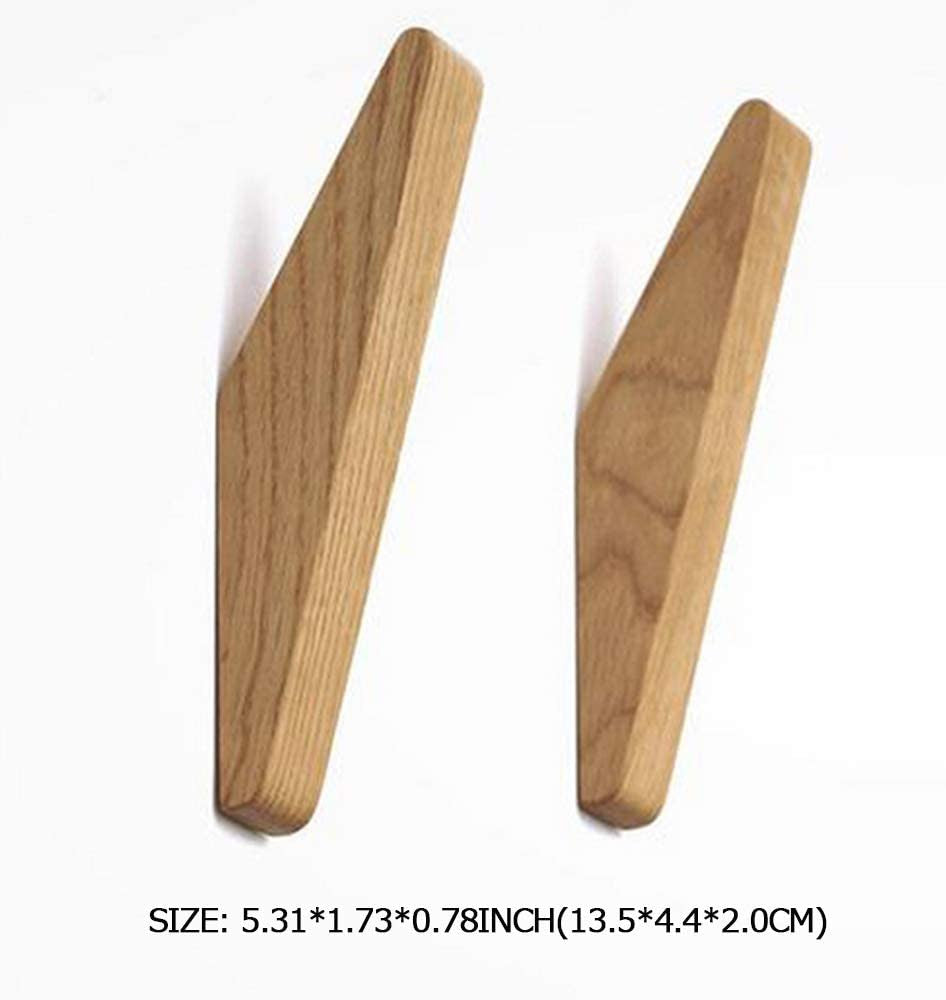 Set of 6 Minimalist Solid Wood Wall Hooks for Coats