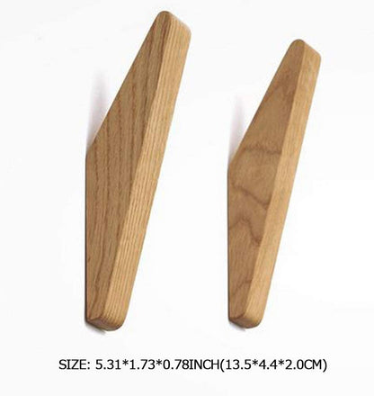 Set of 6 Minimalist Solid Wood Wall Hooks for Coats
