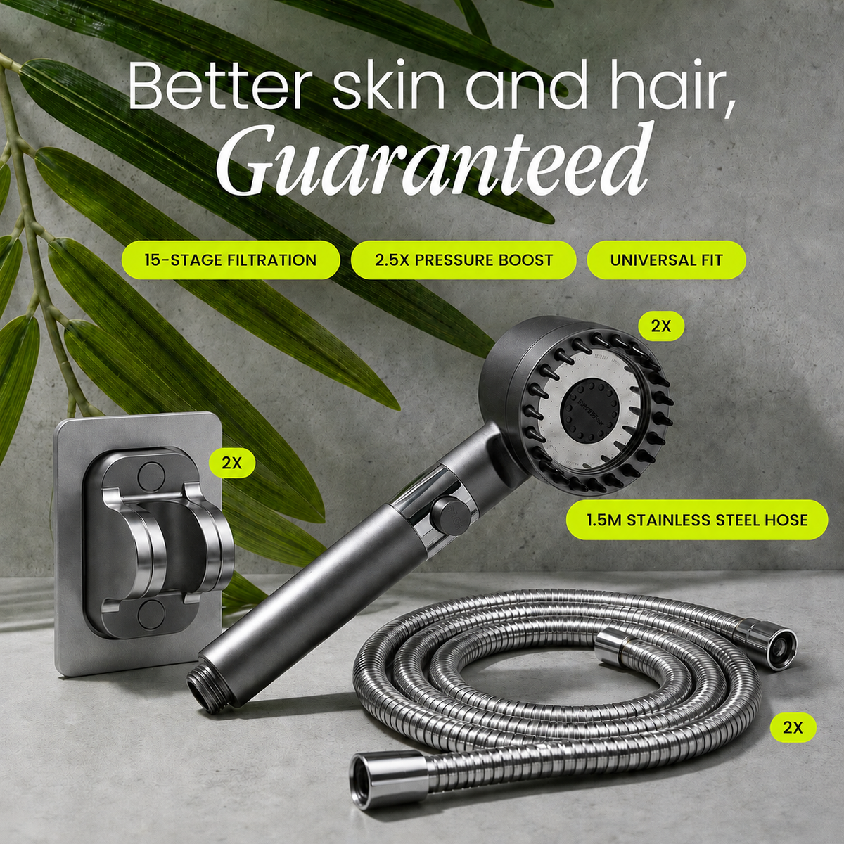 Spa-Quality Handheld Shower Head with Pressure Control and Filter