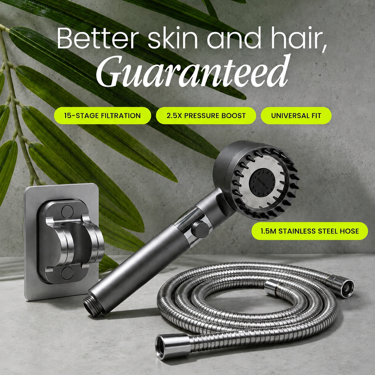 Spa-Quality Handheld Shower Head with Pressure Control and Filter