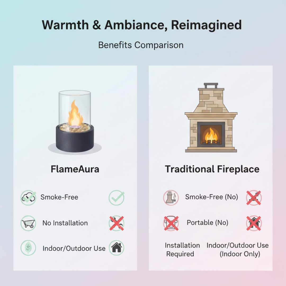 Bioethanol Fireplace for Tabletop Use