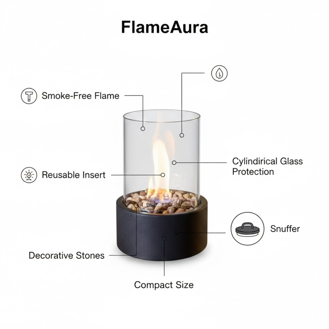 Bioethanol Fireplace for Tabletop Use