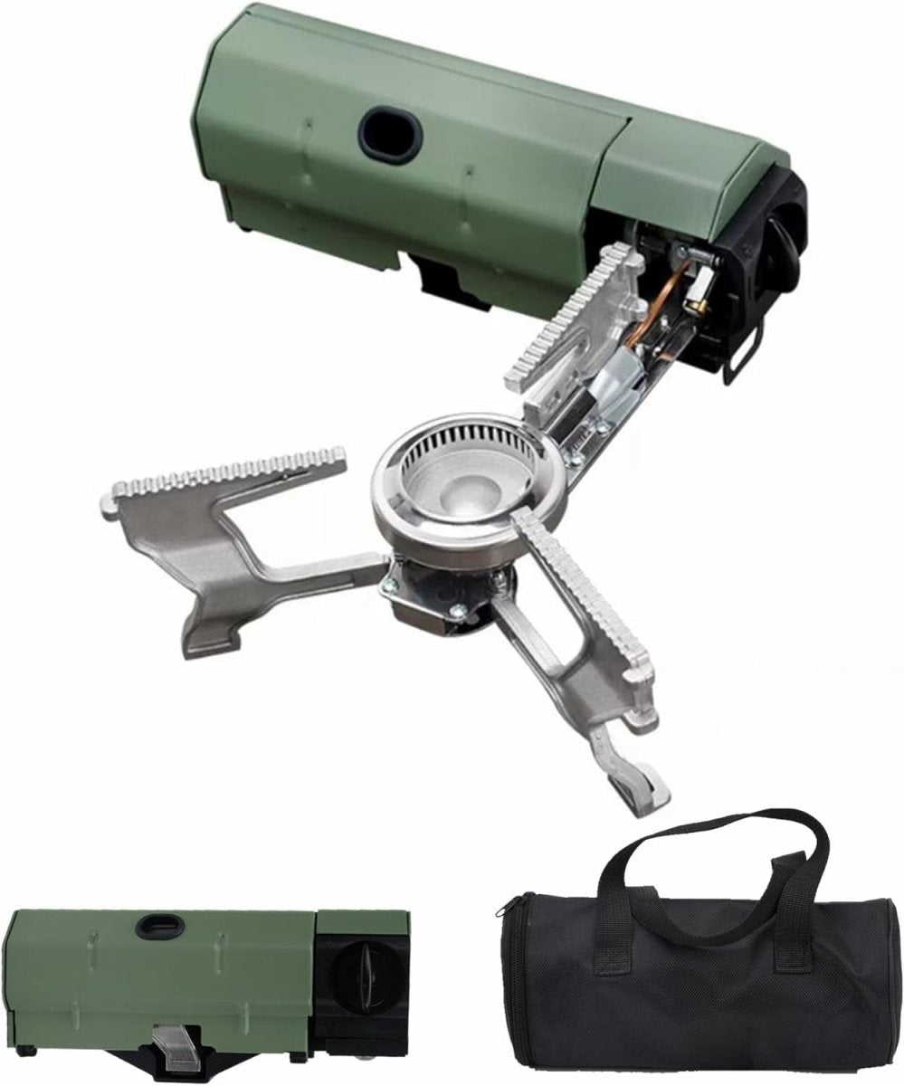 Portable Butane Camping Stove with Storage Bag and Gas Bottle