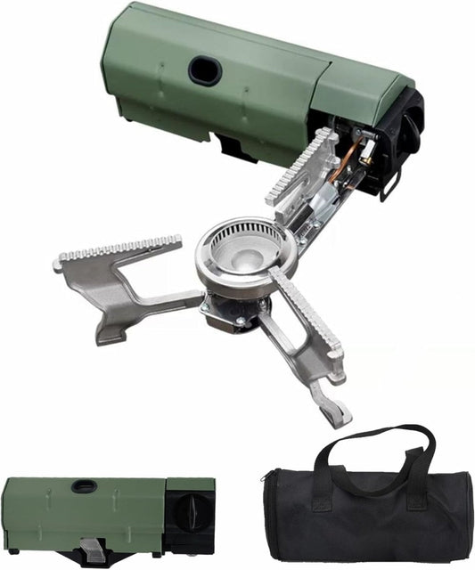 Portable Butane Camping Stove with Storage Bag and Gas Bottle