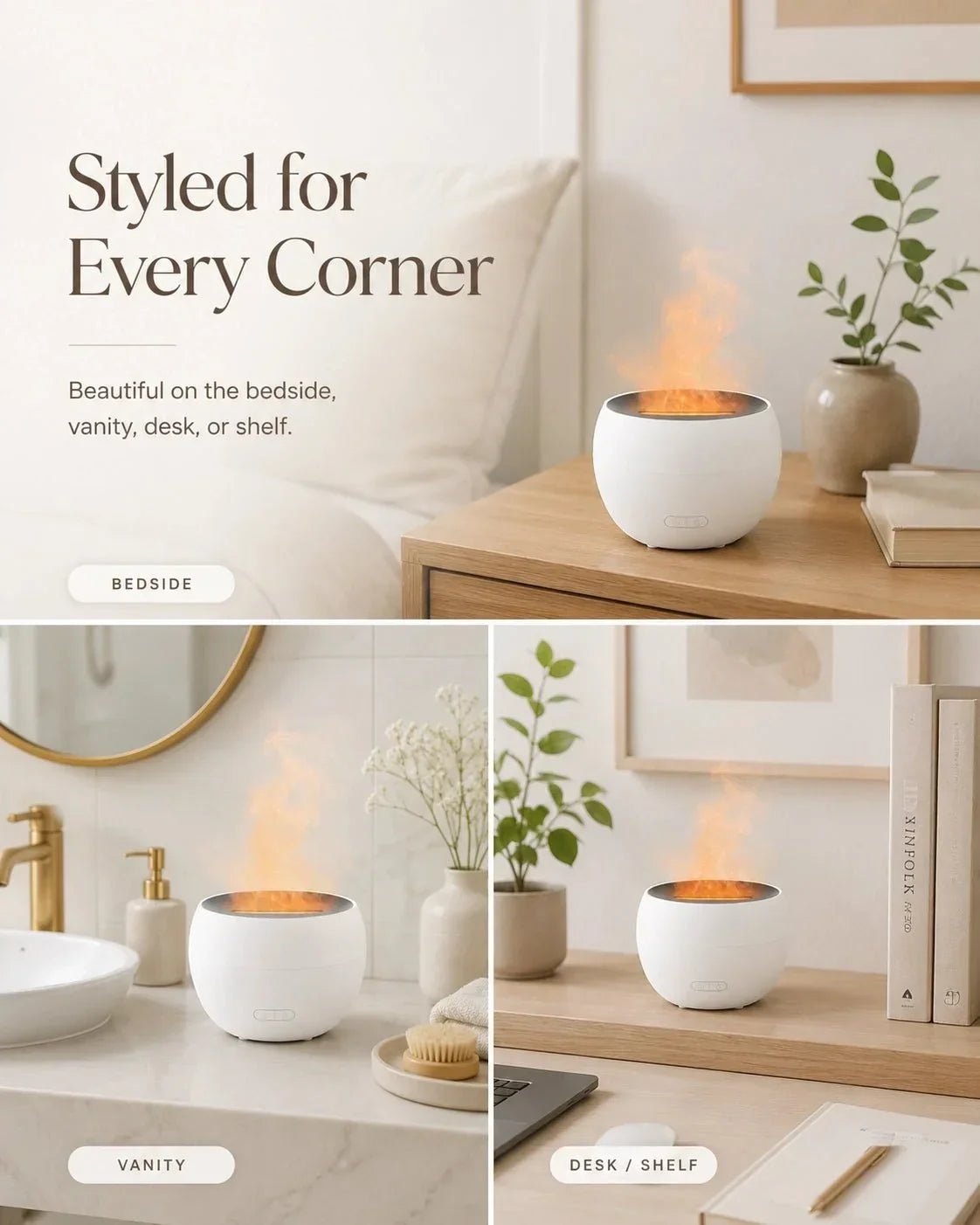 SerenityMist Ultrasonic Aroma Diffuser with LED Glow